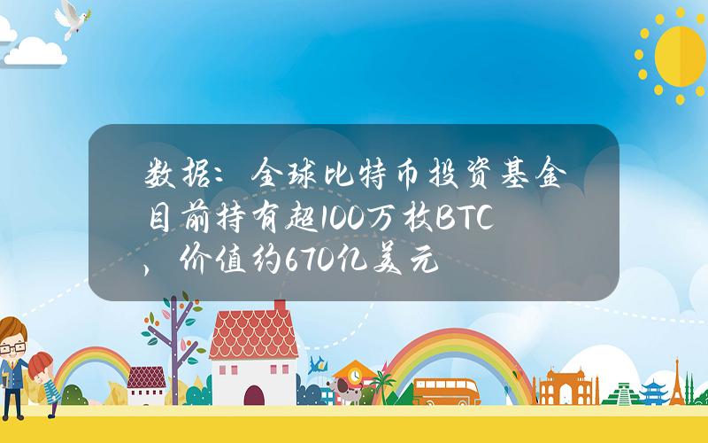 数据：全球比特币投资基金目前持有超100万枚BTC，价值约670亿美元